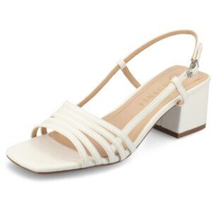 Journee Collection Women's White Strappy Sling Back Open Toe Shayana Sandals